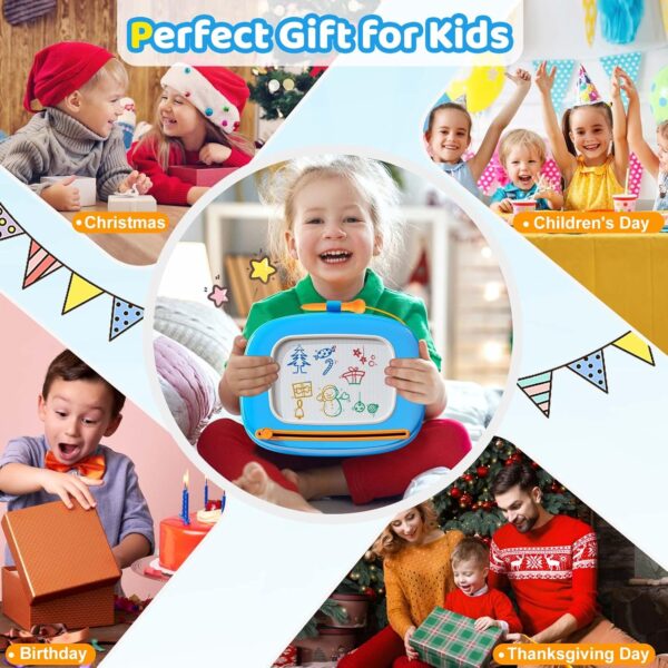 Kikidex Magnetic Drawing Board, Toddler Girl Toys for 1-2 Year Old, Doodle Board Pad Learning and Educational Toys for 1 2 3 Year Old Baby Kids Birthday Gift(Light Blue) - Image 7