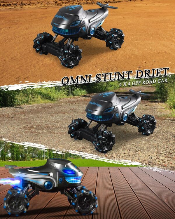 Remote Control Monster Truck RC Car 4WD Offroad Rock Monster Crawler with Fog Mist LED Lights Spray Vehicle Toy Gift for Adults Boys Girls Kids 8-12 - Image 6