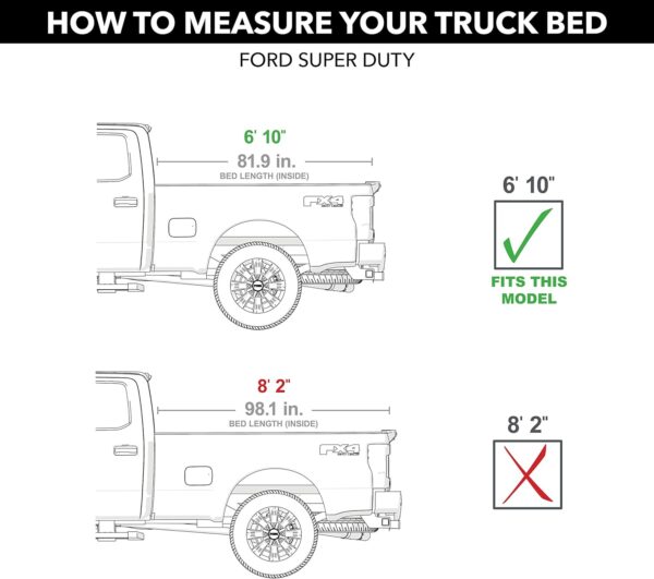 BAK BAKFlip MX4 Hard Folding Truck Bed Tonneau Cover | 448330 | Fits 2017 - 2023 Ford F-250/350 Super Duty 6' 10" Bed (81.9") - Image 2