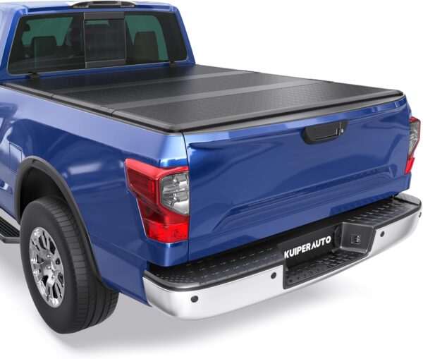 Fiberglass Tri Hard Tonneau Cover Compatible for 2016-2024 Nissan Titan Truck Bed Cover | Fleetside - 6.7 FT Bed On Top 78.7 inch