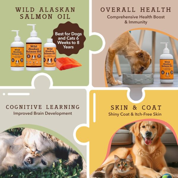 Natural Dog Company Pure Wild Alaskan Salmon Oil for Dogs (16oz) Skin & Coat Supplement for Dogs, Dog Oil for Food with Essential Fatty Acids, Fish Oil Pump for Dogs, Omega 3 Fish Oil for Dogs - Image 6