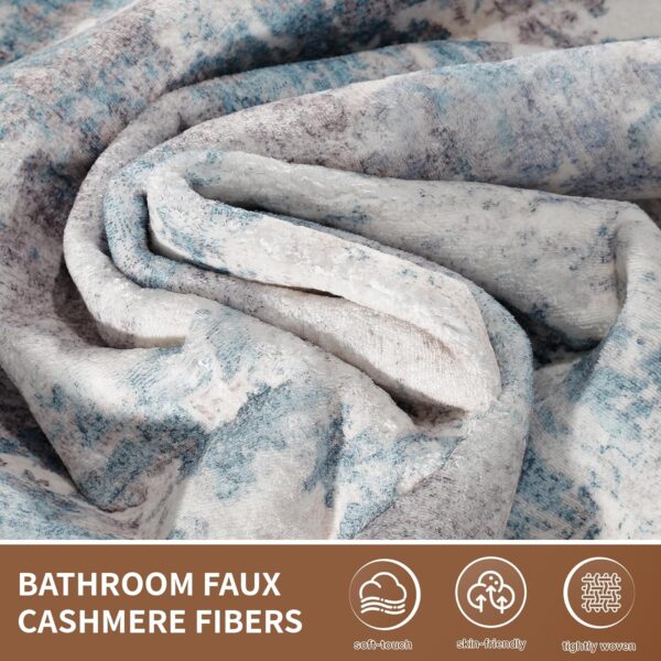 Area Rug for Living Room, 5x7 Area Rug Soft Non-Slip Machine Washable Rug Flat Modern Abstract Rug Low-Pile Carpet for Bedroom Dining Room Blue Brown - Image 7