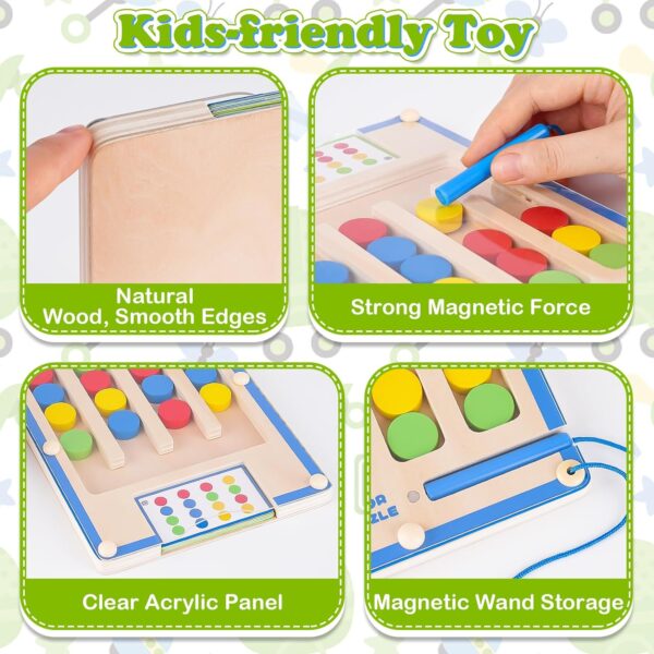 Kids Montessori Magnetic Wooden Toys: 3 4 5 6 7 Year Old Birthday Gift for Boys Girls Age 4-7 Preschool Educational Learning Activities Toy Sensory Autistic Puzzle Maze Game Present for Toddlers - Image 3
