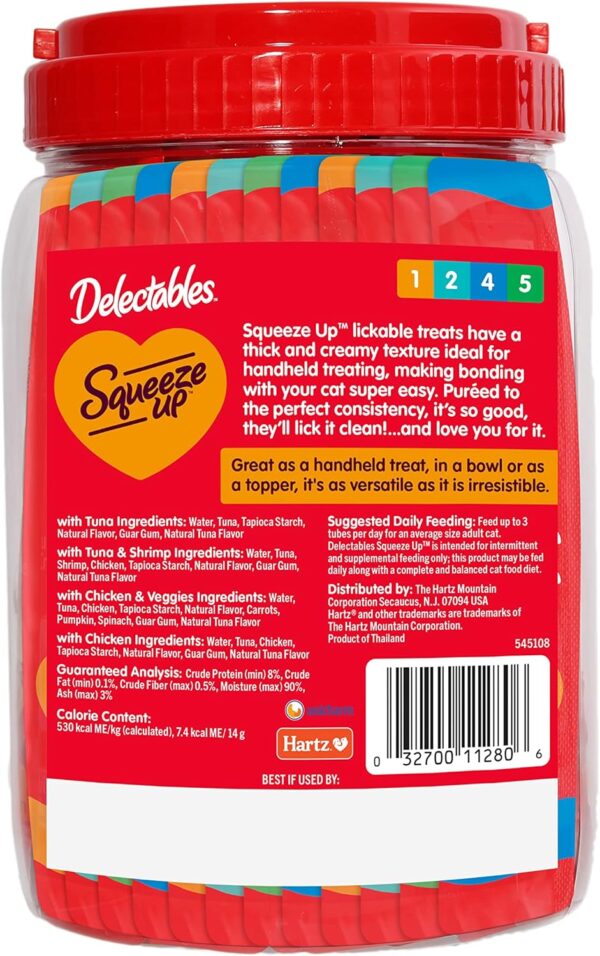 Hartz Delectables Squeeze Up Variety Packs Interactive Lickable Wet Cat Treats, case of 48 - Image 5