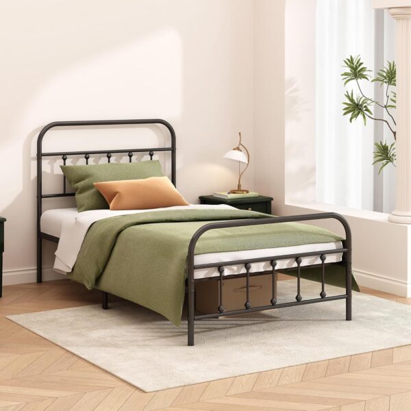 Metal Bed Frame - Structurally Stable Heavy Duty Steel Slat Supported Twin Bed Frames,No Box Spring Needed for Easy Removal and Transport… - Image 2