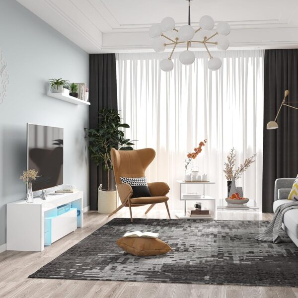 HOMCOM 32" Long Rectangle All Acrylic 15mm Thick Waterfall Coffee Table, Clear - Image 4