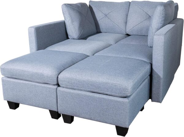 Casa Andrea Milano Modular Sectional Sofa, Linen Fabric Convertible U Shaped Couch with Storage, 6 Seat Modular Sectionals Sofa Couch with Chaise for Living Room - Image 7