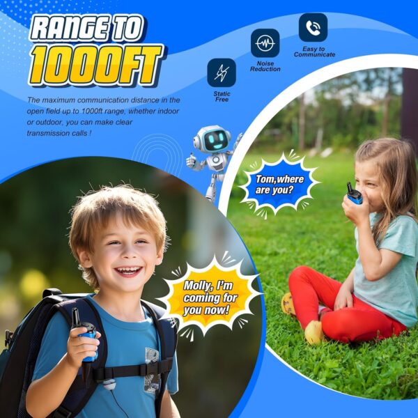 Kids Walkie Talkies Toys for Boys: comedyfun Mini Robots Walkies Talkies 2 Pack Halloween Christmas Birthday Gifts for 3 4 5 6-8 Year Old Boys Toys for 4 5 6 7 8-10 Year Old Camping Outdoor Games - Image 2