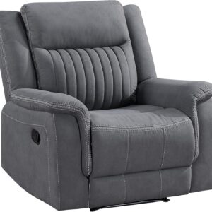 Lexicon Recliner Chair Living Room Reclining Sofa Chair, Home Theater Seating, Wall Hugger Recliner, Manual Recliner Sofa Chair for Living Room/Office/Apartment, Grey