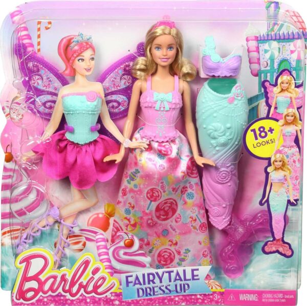 Barbie Doll Fantasy Dress-Up Set with Blonde Fashion Doll, Candy-Inspired Clothes & Accessories like Fairy Wings & Mermaid Tail - Image 6