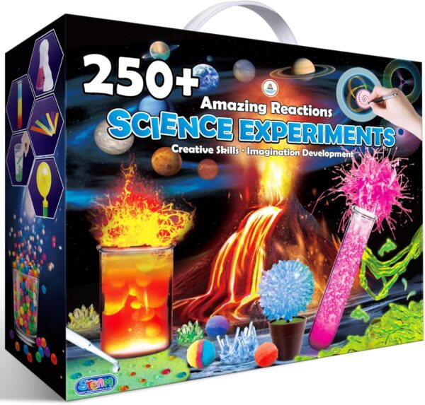 UNGLINGA 250+ Science Experiments Kits for Kids, Boys Girls Toys Birthday Gifts Ideas, Chemistry Set, STEM Activities Educational Project, Volcano and More Scientist Kit