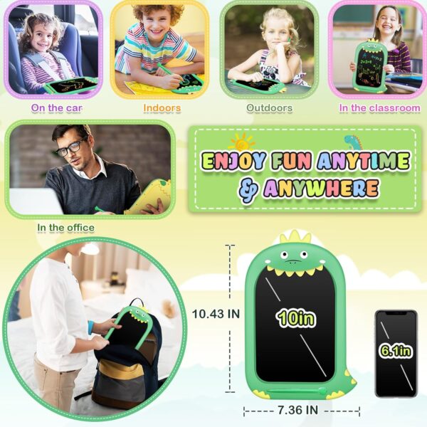 Toddler Toys Age 1-2,10IN Drawing Tablet Doodle Board LCD Writing Tablet for Kids,Learning Toys for 1 2 3 4 5 6 7 8 Year Old Boys Girls Christmas Birthday Gifts,Travel Games Dinosaur Toys for Boys 4-6 - Image 5