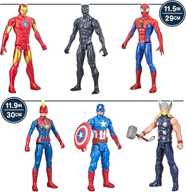 Marvel Titan Hero Series Action Figure Multipack, 6 Action Figures, 12-Inch Toys, Inspired By Marvel Comics, For Kids Ages 4 And Up (Amazon Exclusive) - Image 2