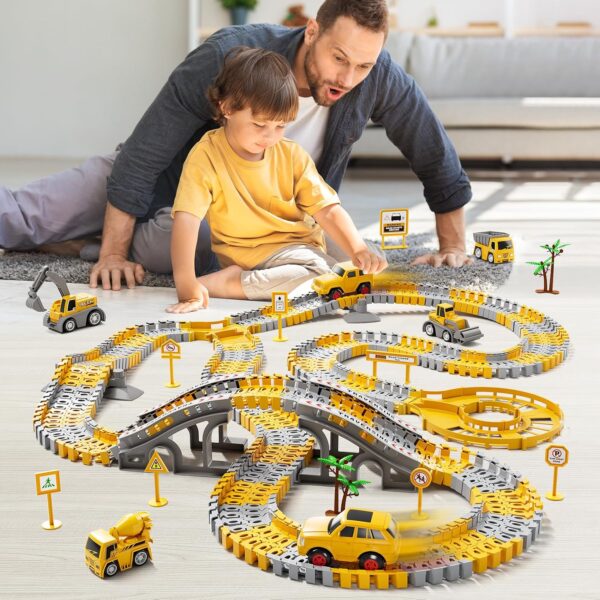 iHaHa Toddler Boy Toys 236 PCS Race Tracks Toys Gifts for 3 4 5 Year Old Boys Kids, 6 PCS Construction Car Toys Gifts for 2 3 4 5 Year Old Boys, Christmas Birthday Gifts Toys for 3 4 5 Year Old Boys - Image 3
