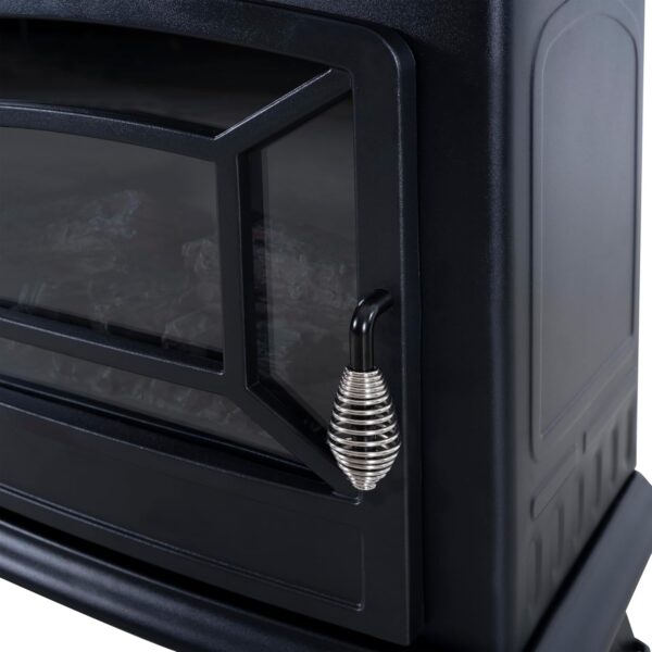 Electric Fireplace Stove, 17 inch Freestanding Infrared Electric Fireplace Heater with 3D Realistic Flame, 1400W Fast Heating for Office Living Room Bedroom, Black - Image 3