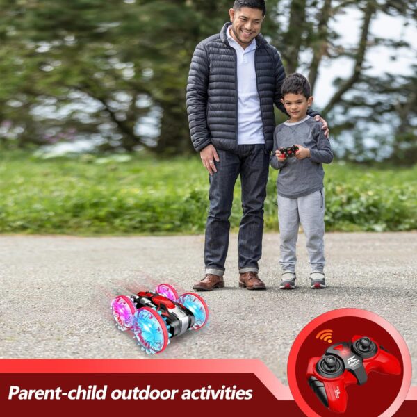 Toys for 5-12 Year Old Boys Amphibious RC Car for Kids 2.4 GHz Remote Control Boat Waterproof RC Stunt Car Truck with LED Lights 4WD Remote Control Car Boy Girl Gifts All Terrain Water Beach Pool Toy - Image 7