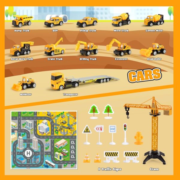 Toys for 3-8 Year Old Boys Girls, Alloy Cars Construction Toys, Alloy Construction Engineering Vehicle Toy Sets, Toys for Ages 3-8 Toys for Ages 2-4 Toys for Ages 5-7 - Image 7