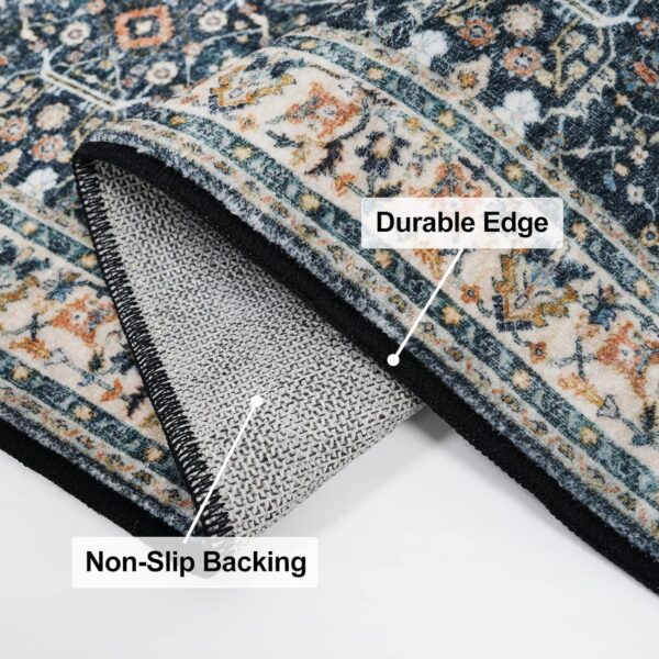 YOUFORTONG Washable 9x12 Area Rug: Rugs for Living Room Ultra Soft Carpet for Bedroom Waterproof Rug Non Slip Rugs for Hardwood Floors (Black, 9x12) - Image 4