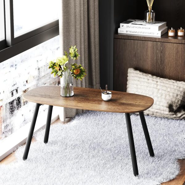 WOHOMO Folding Coffee Table Rustic Small Coffee Tables for Living Room Farmhouse Portable Table for Small Spaces Rectangular Mid Century Coffee Table, No Assembly 31.5 * 15.7 * 17.7IN, Walnut - Image 6