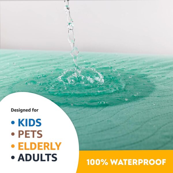 IMPROVIA® Washable Underpads, 34" x 52" (Pack of 2) - Heavy Absorbency Reusable Incontinence Pads for Kids, Adults, Elderly, and Pets - Waterproof Protective Pad for Bed, Couch, Sofa, Furniture, Floor - Image 3