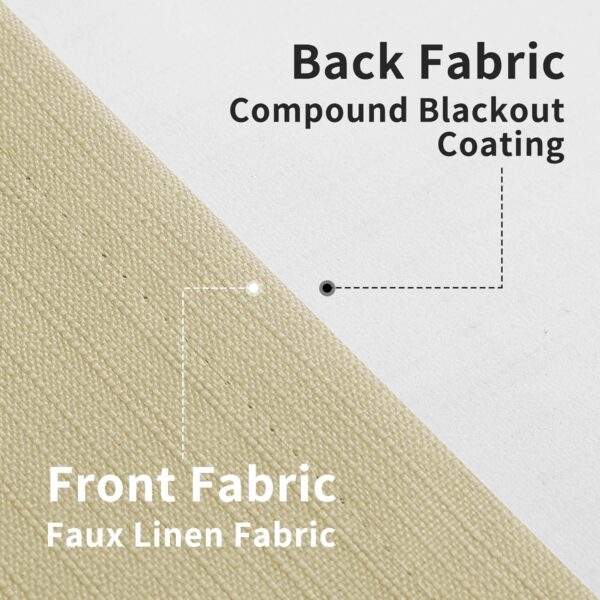 Easy-Going 100% Blackout Door Curtains, Linen Look French Door Blind Window Covering, Thermal Insulated Privacy Tie Up Front Door Curtains for Glass Door, 1 Panel, 26x68 inch, Natural - Image 4