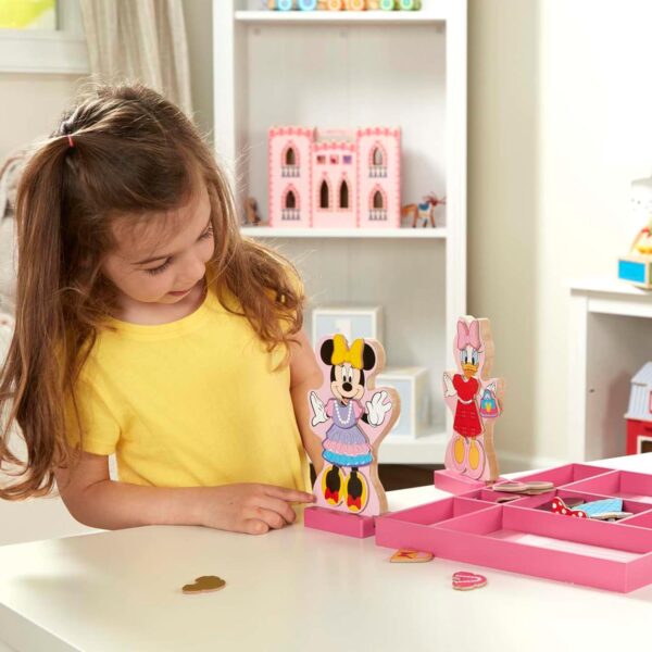 Melissa & Doug Disney Minnie Mouse and Daisy Duck Magnetic Dress-Up Wooden Doll Pretend Play Set (40+ pcs) Minnie Mouse Toys, Disney Dress Up Dolls For Preschoolers And Kids Ages 3+ - Image 2