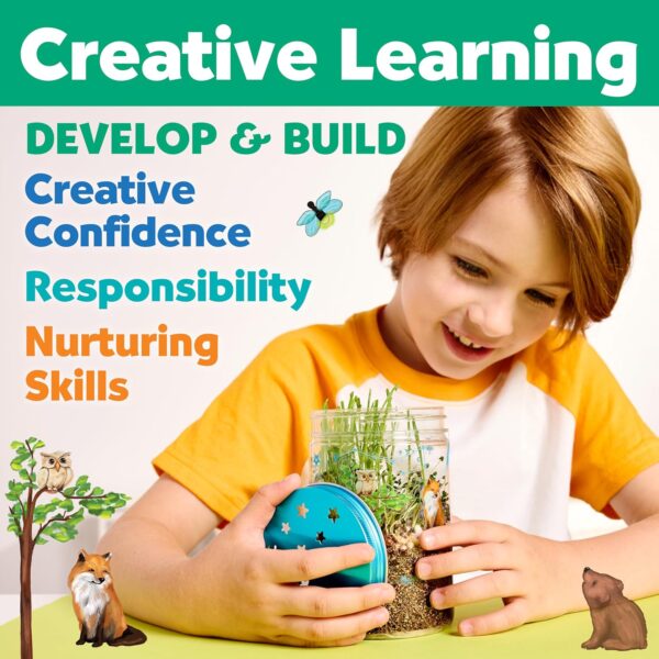 Creativity for Kids Grow 'N Glow Terrarium Kit for Kids - Educational Science Kits Ages 6-8+, Kids Gifts for Boys and Girls, Craft and STEM Projects - Image 6