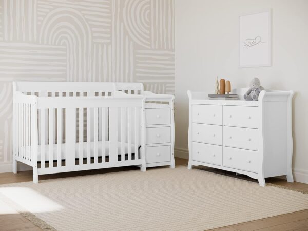 Storkcraft Avalon 6 Drawer Double Dresser (White) – Dresser for Kids Bedroom, Nursery Dresser Organizer, Chest of Drawers for Bedroom with 6 Drawers, Classic Design for Children’s Bedroom - Image 3