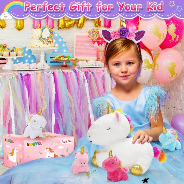 KMUYSL Toys for Girls Ages 3 4 5 6 7 8+ Years - Unicorn Mommy Stuffed Animal with 4 Baby Unicorns in Her Tummy, Soft Unicorn Plush Toys Set, Christmas Birthday Gifts for Baby, Toddler, Kids - Image 7