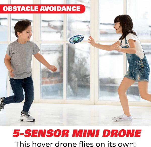 Force1 Scoot Hand Operated Drone for Kids or Adults - Hands Free Motion Sensor Mini Drones for Kids, Easy Indoor Small UFO Toy Flying Ball Drone Toy for Boys and Girls Kids Drones (Blue) - Image 3