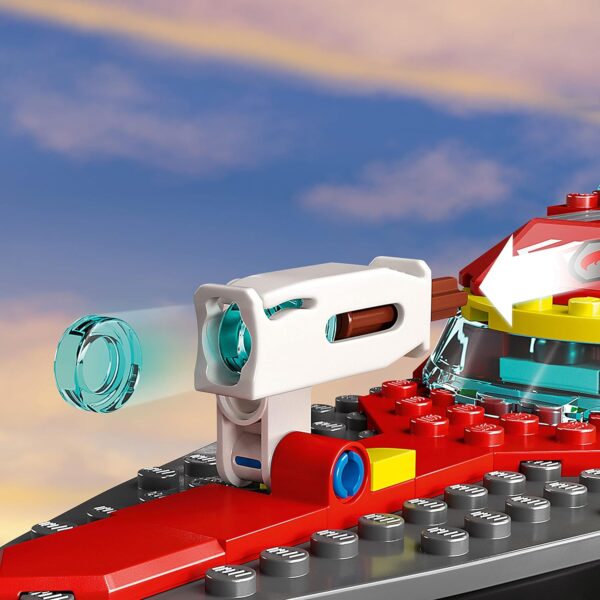 LEGO City Fire Rescue Boat 60373, Toy Floats on Water, with Jetpack, Dinghy and 3 Minifigures, Everyday Hero Toys for Kids, Boys and Girls Ages 5+ - Image 3
