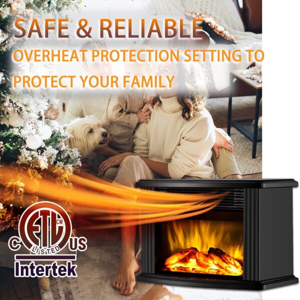 DONYER POWER 14" Mini Radiators Electric Fireplace Tabletop Portable Heater, 1500W, Black Metal Frame,Room Heater,Space Heater - Image 2