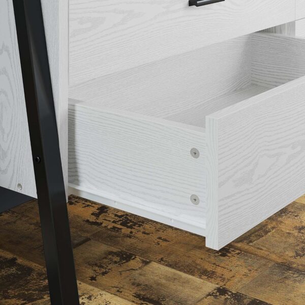 LIKIMIO 59" 6 Drawer Dresser for Bedroom, Wood Dressers & Chests of Drawers with Metal Frame, Large Storage Cabinet, Closet, Hallway, White Dresser - Image 7
