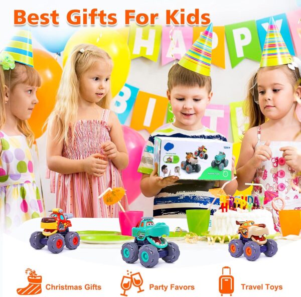 Toy Cars for 1 Year Old Boy Gifts Monster Trucks Boys Toys for 1 2 3 Year Old Boys Girls Kids Toddler Car Toy Trucks Baby Boy Toys 12-18 Months Pull Back Cars for Toddlers 1-3 Birthday Xmas Gift - Image 6