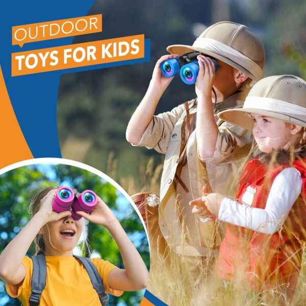 Toys for 3-7 Year Old Boys: LET'S GO! Binoculars for Kids with Bird Watching Manual Halloween Birthday Gifts for 4 5 6 7 8 Year Old Boy Girls Outdoor Toy for Kid Ages 5-7 Toddler Camping Telescope - Image 3