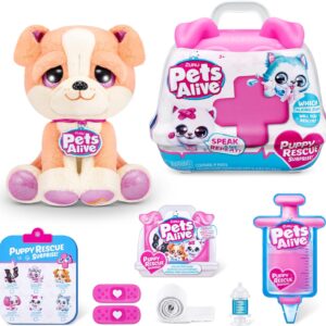 Pets Alive Pet Shop Surprise S3 Puppy Rescue (Bull Dog) by ZURU Surprise Puppy Plush, Ultra Soft Plushies, Compound Surprises Inside, Interactive Toy Pets, Electronic Speak and Repeat