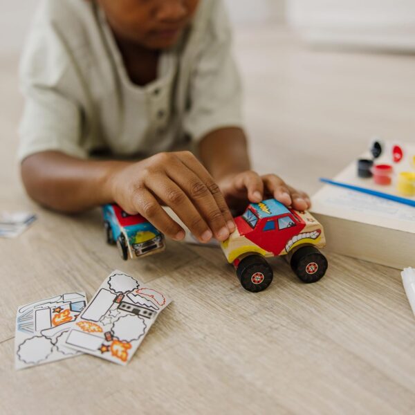 Melissa & Doug Decorate-Your-Own Wooden Craft Kits Set - Race Car and Monster Truck - Image 7