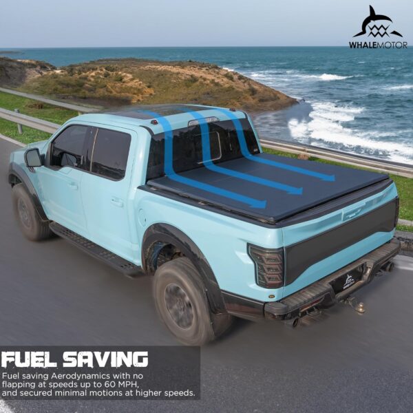 Truck Bed Tonneau Cover Compatible with Chevy Colorado & GMC Canyon 2015 2016 2017 2018 2019 2020 2021 2022 2023 2024 5.2 ft Short Box, Soft Roll Up Style - Image 6