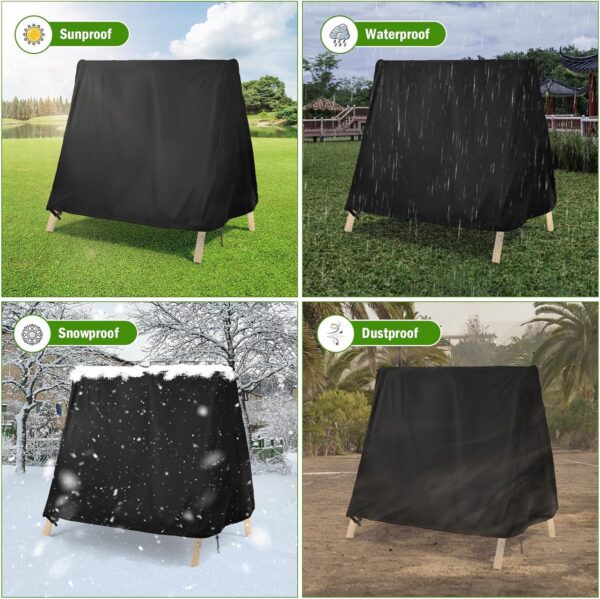 Kasla Outdoor Swing Cover, A Frame Patio Swing Cover,Swing Cover for Outdoor Furniture Porch Cover Glider Hammock Cover Waterproof 72" LX55 WX67 H - Image 5