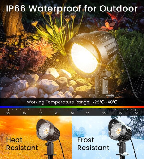 MEIKEE 7W LED Landscape Lights DC/AC 12V 24V Low Voltage Landacpe Lighting 2700K Warm White IP66 Waterproof Outdoor Garden Yard Lights for Driveway, Lawn, Wall, Swimming Pool (1 Pack) - Image 3