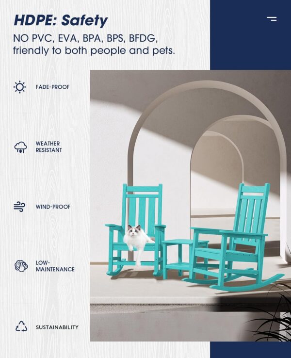 KINGYES Outdoor Patio Rocking Chair, Aruba - Image 6