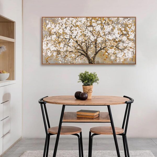 Framed Wall Art Gold Tree Of Life Modern Artwork Canvas Painting Textured Tree Pictures Wall Art Decor For Living Room Bedroom Dining Room Home Office Decor 20"X40" - Image 5