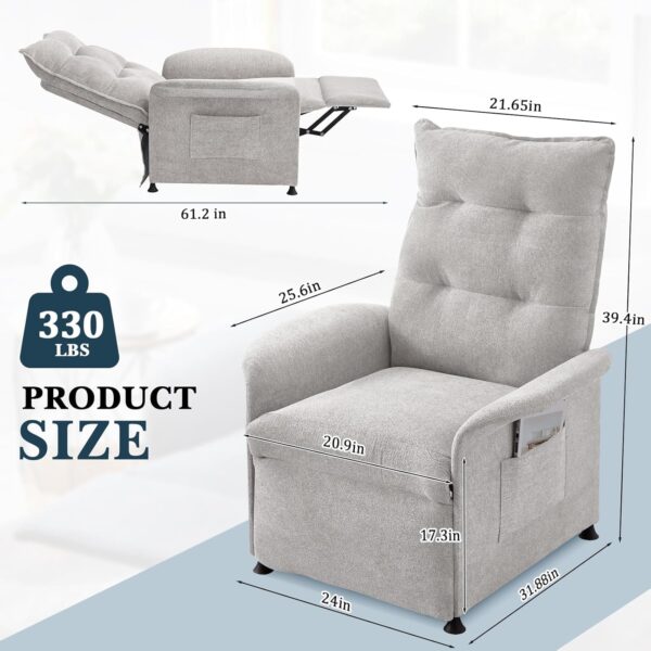 Recliner Chair for Adults, Comfy Electric Reclining Chair for Living Room, Adjustable Modern Power Recliners Chair, Home Theater Seating Single Lounge Sofa Recliner with Padded Seat Backrest - Image 2