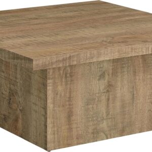 Coaster Home Furnishings Zetta Square Cocktail Living Room Coffee Table Engineered Eco-Friendly Wood Look Laminate Veneer Rustic Farmhouse Mango Brown 708068