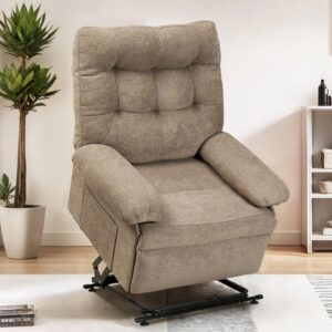Softa Triple Motor Power Lift Recliner Chair for Elderly, Electric Lift Recliner Chair for Adults w/Infinite Position, Side Pockets, Reclining Single Sofa Chair for Living Room Bedroom(Brown)