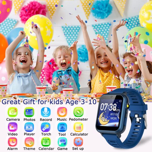 Kids Game Smart Watch for Kids with 24 Puzzle Games HD Touch Screen Camera Music Player Pedometer Alarm Clock Calculator Flashlight 12/24hr Kids Watches Gift for 4-12 Year Old Boys Toys for Kids - Image 6