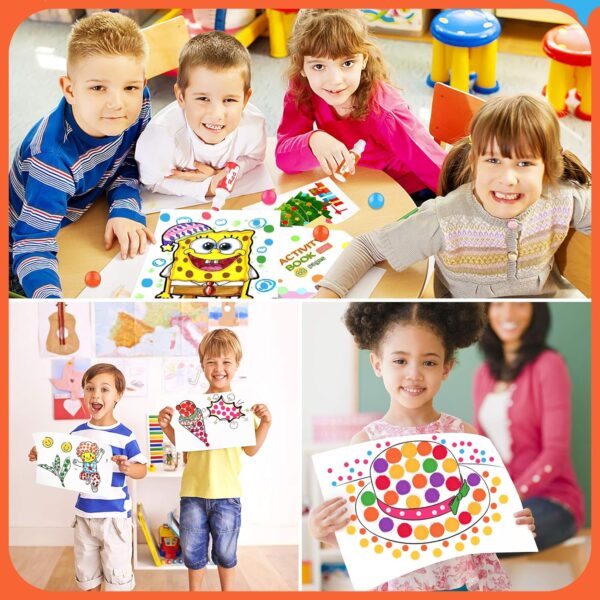 Soucolor Washable Dot Markers for Toddlers Kids Preschool, 10 Colors 2 oz Bingo Daubers Paint Markers Set with 48 Pages Tearable Activity Book for Toddler Arts and Crafts Kits Supplies, Water-Based - Image 6