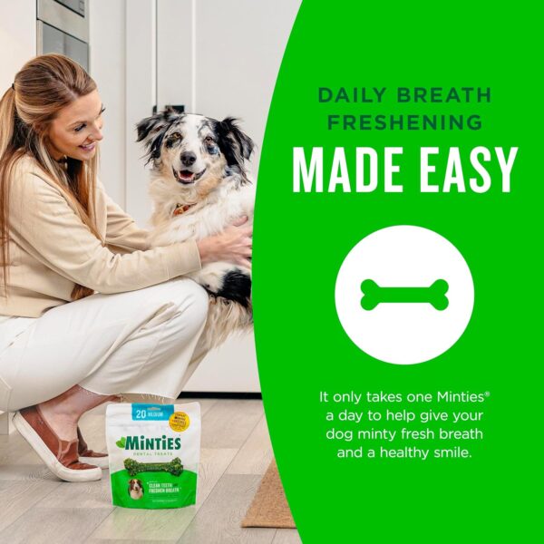 Minties Dental Chews for Dogs, 120 Count, Vet-Recommended Mint-Flavored Dental Treats for Tiny/Small Dogs 5-24 lbs, Dental Bones Clean Teeth, Fight Bad Breath, and Removes Plaque and Tartar - Image 6