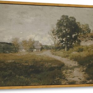 InSimSea Framed Canvas Wall Art Vintage Decor, Wall Art for Living Room Office Bedroom Decor, Vintage Countryside Road Wall Pictures, Painting for Bedroom Bathroom Wall Decor, 12"x16"
