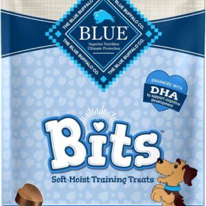 Blue Buffalo Bits Soft Dog Treats for Training, Made With Natural Ingredients & Enhanced with DHA, 4-oz. Bag